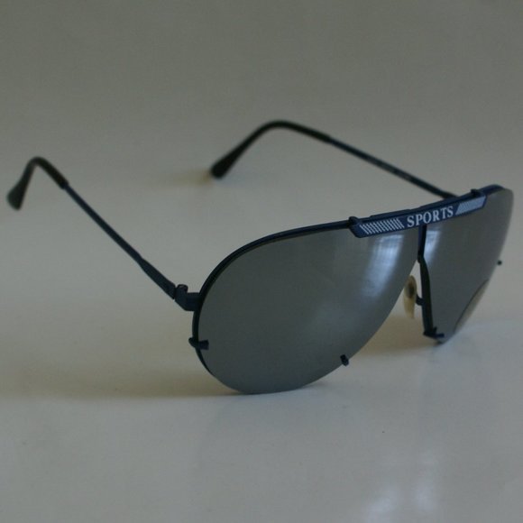NWT TruVintage 90's semi-rimless Aviator pilot style w/"SPORTS" logo Sunglasses - Picture 5 of 10